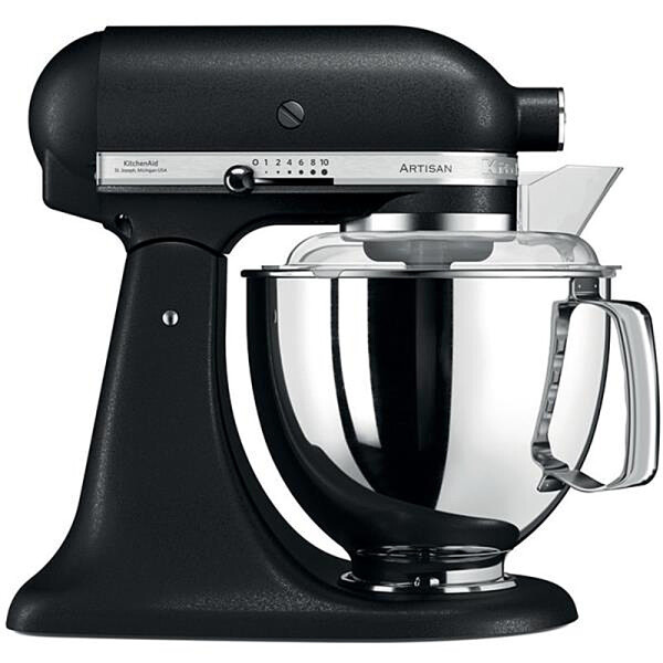 KitchenAid Artisan 5KSM175PSEBK K&uuml;chenmaschine 4,8L in Gusseisen Schwarz mit Zubeh&ouml;r - Produktabbildung zur genauen Darstellung des Artikels.