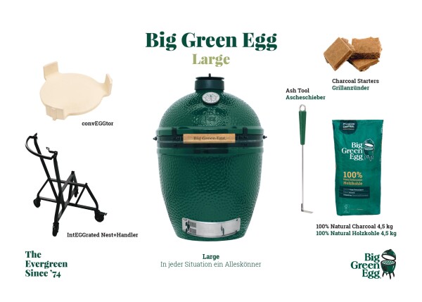 Big Green Egg Large EGG Starter Paket (6-teilig) Kamado Holzkohlegrill