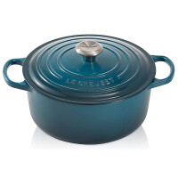 Le Creuset Bräter Signature rund 28 cm Deep Teal