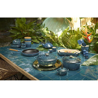 Le Creuset Bräter Signature rund 28 cm Deep Teal