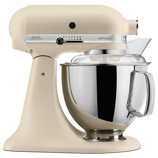 KitchenAid Artisan 5KSM175PSEFL K&uuml;chenmaschine 4,8L in Fresh Linen mit Zubeh&ouml;r - Produktabbildung zur genauen Darstellung des Artikels.