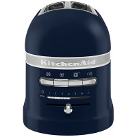 KitchenAid 5KMT2204EIB Toaster 2-Scheiben ARTISAN Farbe Ink Blue incl. Sandwichzange - Der Toaster in einer spezifischen Farbe, abgebildet auf einer modernen K&uuml;chenarbeitsplatte.