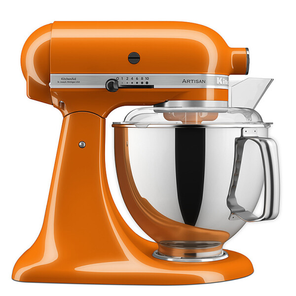 KitchenAid Artisan 5KSM175PSEHY K&uuml;chenmaschine 4,8L in Honig mit Zubeh&ouml;r - Produktabbildung zur genauen Darstellung des Artikels.