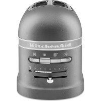 KitchenAid 5KMT2204EGR Toaster 2-Scheiben ARTISAN Farbe Anthrazit incl. Sandwichzange - Der Toaster in einer spezifischen Farbe, abgebildet auf einer modernen K&uuml;chenarbeitsplatte.