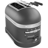 KitchenAid 5KMT2204EGR Toaster 2-Scheiben ARTISAN Farbe Anthrazit incl. Sandwichzange - Der Toaster in einer spezifischen Farbe, abgebildet auf einer modernen K&uuml;chenarbeitsplatte.