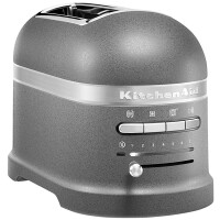 KitchenAid 5KMT2204EGR Toaster 2-Scheiben ARTISAN Farbe Anthrazit incl. Sandwichzange - Der Toaster in einer spezifischen Farbe, abgebildet auf einer modernen K&uuml;chenarbeitsplatte.