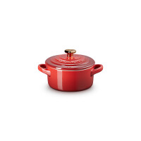 Le Creuset Mini Cocotte Kirschrot mit Herzknopf