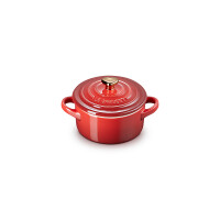 Le Creuset Mini Cocotte Kirschrot mit Herzknopf