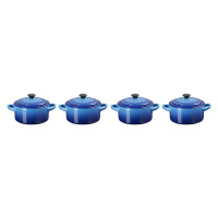 Le Creuset 4er Set Mini-Cocotte Azure