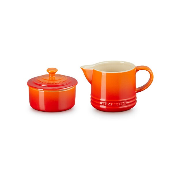 Le Creuset ZUCKER- UND MILCHSET OFENROT