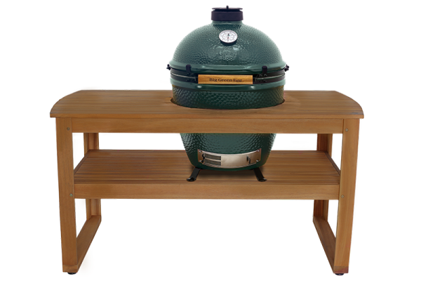 Big Green Egg Tisch aus Eukalyptusholz XL - exclusive Rollen