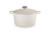 Le Creuset Hoher Bräter Signature rund 24 cm Meringue