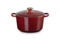 Le Creuset Hoher Bräter Signature rund 24 cm Garnet