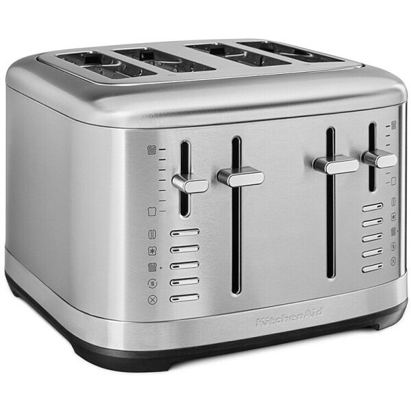 KitchenAid 5KMT4109ESX 4-Scheiben Toaster Farbe: Edelstahl - Der Toaster in einer spezifischen Farbe, abgebildet auf einer modernen K&uuml;chenarbeitsplatte.