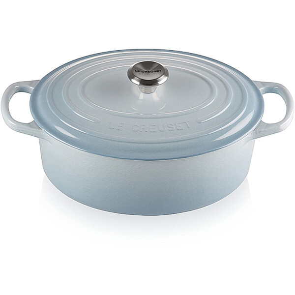 Le Creuset Br&auml;ter oval Signature 29 cm Coastal Blue
