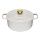Le Creuset BR&Auml;TER RUND Signature 28cm Wei&szlig; goldener Deckelknauf