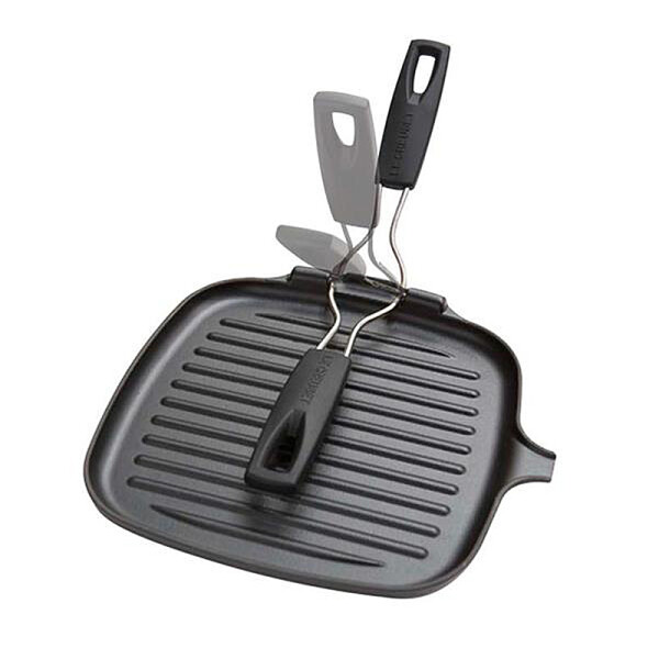 Le Creuset Quadratische Grillpfanne mit abnehmbarem Griff Schwarz